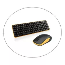 Teclado/mouse Combo Inalambrico Compacto Gt4000na Ghia / Color Negro/amarillo