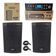 Combo Profesional Amplificador 500w+ 2 Parlantes 10¨ 500w