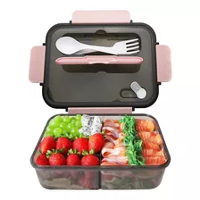 Lunch Box Fiambrera Con Cubiertos 1100ml Gran Capacidad