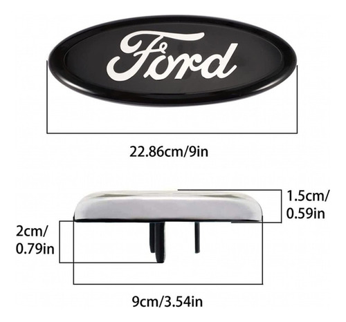 Emblema Parrilla Lobo F150 F250 Edge Ranger 23cm Negro Foto 3