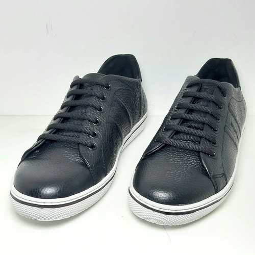 $13.900 - Zapatilla Boating Hombre Vintage Negro Cuero Zapato Casual