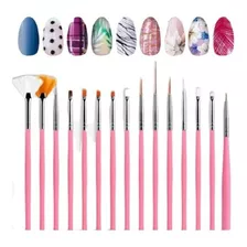 Kit Pincel Gel Uv 15 Pinceis Manicure Acrigel