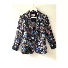 Blazer Forever21 Negro Con Flores Original