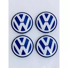 Centros De Rin Volkswagen 65mm Azul/ Bco.bora Golf Jetta