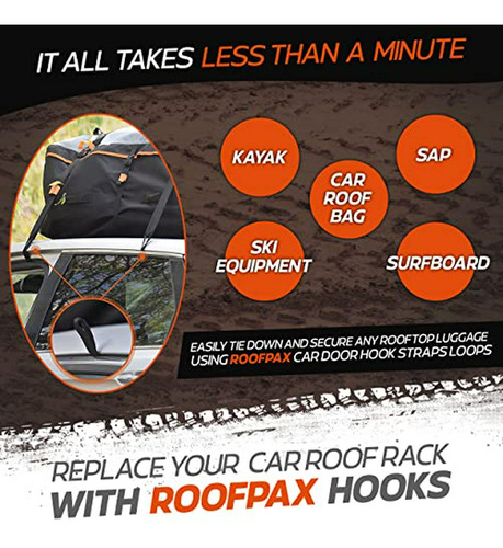 Roofpax - 6 Correas De Gancho Para Sujetar El Techo De Cualq Foto 4