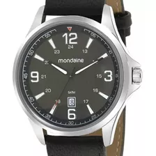 Relógio Mondaine Masculino Prata Couro Sintetic 32415g0mvnh1