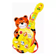 Guitarrinha Guitarra Infantil Tigre Sons Animais A Pilha Ori