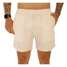 Short Bermuda Curta De Linho Algodão Esporte Fino Social