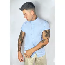 Camisa Masculina Floral Listrada Estampada Viscose