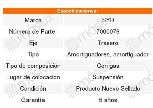 4 Amortiguadores Suspension Gas Trasero Scala 10-13 Foto 4