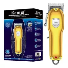 Maquina De Cortar Cabelo Kemei Km 134 Dourado 100v/240v