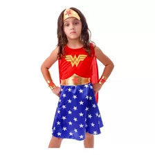 Fantasia Mulher Maravilha C Acessorios Infantil Vestido