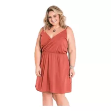 Vestido Feminino De Alças Plus Size Curto Alcinha Evasê