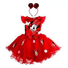 Disfraz Vestido Mimi Minnie Mouse Bebe Niña Navidad Fiesta 