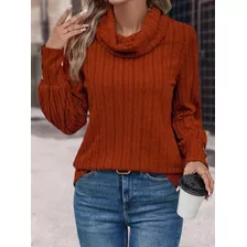 Sueter Casual Cuello Alto Para Mujer Otoño Invierno Y-135