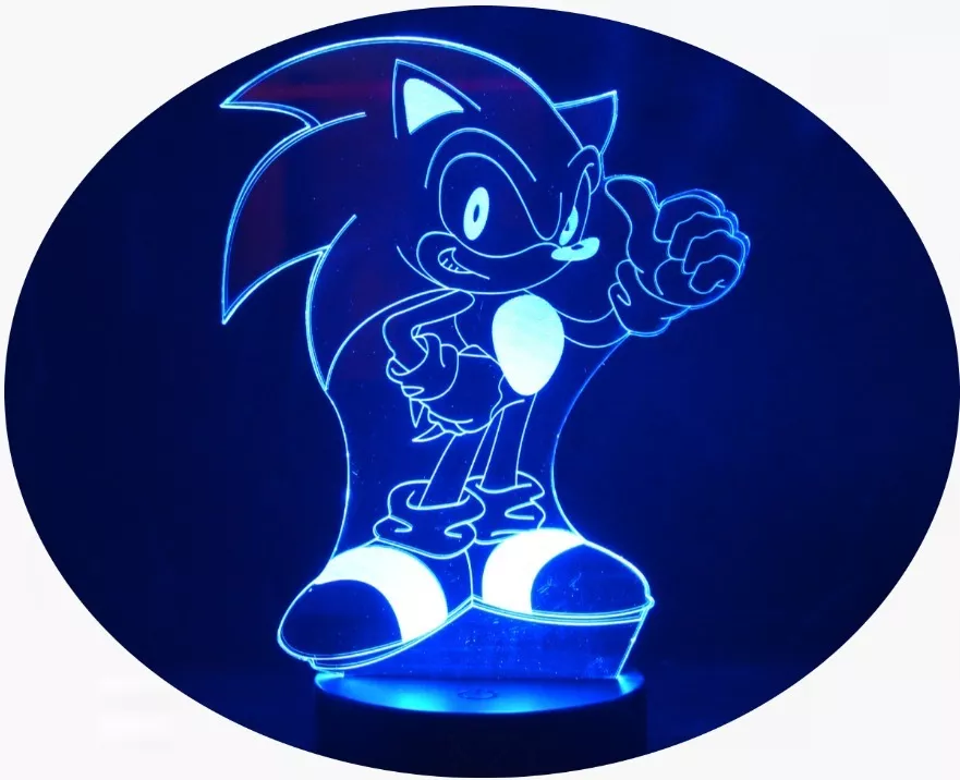 Lámpara Visual 3d Sonic Base Negra