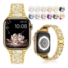 Malla Para Apple Watch Con Brillos 38/40/41mm Dorado