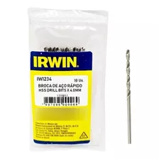 Broca Hss Aço Rápido 4mm Irwin Iw1234 Com 10 Unidades