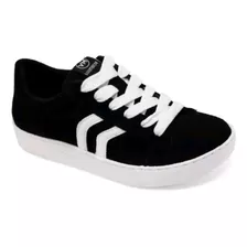 Tenis Via Marte Casual 064-001-01 Nobuck/napa Preto/branco