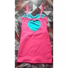 Vestido Al Cuerpo Pin Up Fuccia Con Corazón En La Espalda!!