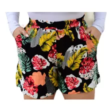 Kit 3 Shorts Feminino Plus Estampa Floral Atacado Revenda