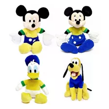 4 Mickey Minnie Pato Donald Pluto Pelucias Disney Copa 28 Cm