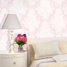 Papel De Parede Arabesco Rosa Premium Quarto 181128 9,5m