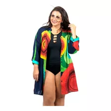 Saida De Praia Plus Size Colorida Tamanhos Grandes G1 G2 G3 G4