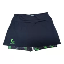 Pollera Deportiva Negra Corveth Con Calza Estampada Mcp2