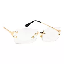 Gafas De Hip Hop Con Lentes Transparentes Sin Marco Retro Co