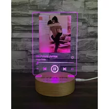 Lámpara Led Personalizada Multicolor (canción En Vinil)