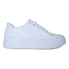 Tenis Sneakers Mujer Casuales Suela Confort Blanco 260