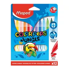 Canetinha Hidrográfica Color Peps Jungle Maped - 12 Cores