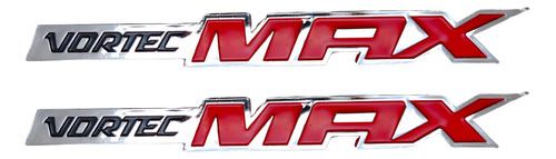 2 Emblemas Chevrolet Vortec Max Silverado Cromo Rojo Foto 2