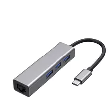 Adaptador Hub Tipo C 3 Puertos Rj45 Ethernet Usb3.0 1000mbps