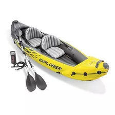 Caiaque Inflável Explorer K2 Com Remos E Bomba Intex