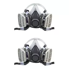 Kit 2 Máscara Respirador Semi Facial 3m 6200 Com Filtro 6001
