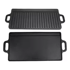 Plancha Grill De Hierro Fundido Reversible Hermosa Vida