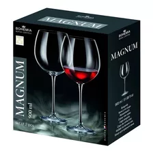 Juego Set X 2 Copa Agua Vino Cristal Bohemia Magnum 900 Ml Color Transparente