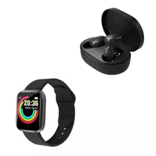 Kit Relógio Inteligente Smartwatch D20 + Fone S/fio 5.0 Nfe