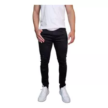 Calca Masculina Jeans Super Skinny Stretch Lycra Rasgada Top