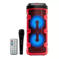 Caixa Bluetooth Portátil Som Ds14 Usb Vermelho Microfone Mp3