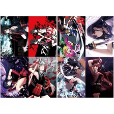 Paquete 8 Afiches Poster Anime De Akame Ga Kill! 28x42cm
