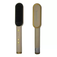 Escova Alisadora De Cabelo Pente Cerâmica Profissional Hair Cor Dourado 110v/220v