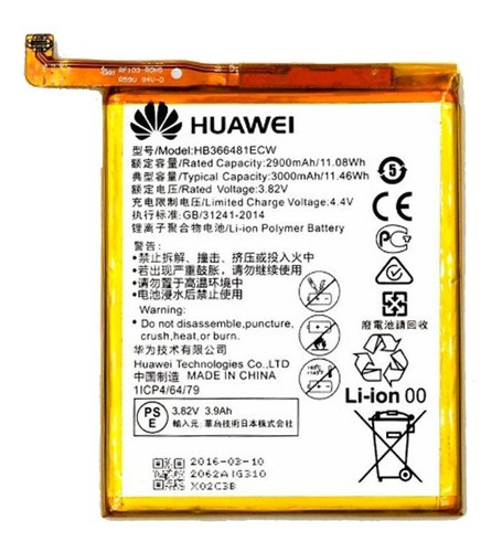 Bateria Huawei P9 Lite P10 Lite P20 Lite Honor 8 Hb366481ecw | MercadoLibre