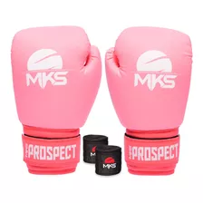 Luva Boxe Muay Thai Prospect Mks Color Block + Bandagem Pret