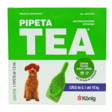 Antipulgas Pipeta Tea 1,3ml Para Cães De 5,1 Até 10kg König