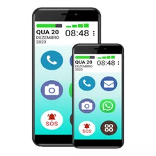 Smartphone Vovo&vovofone Samsung 64gb Tela 6.5 Botão Sos 
