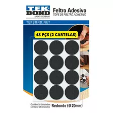 48 Feltro Adesivo Protetor Pé Sofá Cadeira Mesa 20mm Tekbond