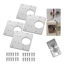 Set De 4 Placas De Reparación Bisagra Puerta Armario Mueble